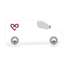 Mikroautobuss ar logotipu | Cilmes šūnu banku alianse | LYL BioBank Hearts